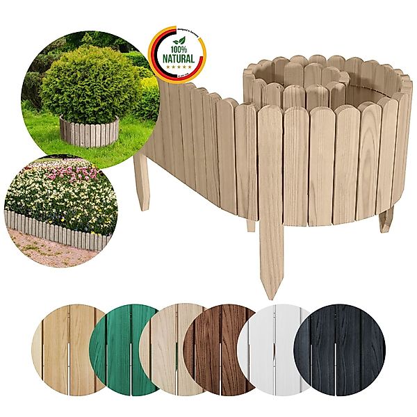 Floranica Beetbegrenzung Rollborder Flexibler Holzzaun aus günstig online kaufen