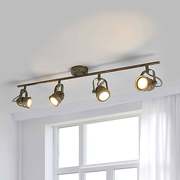 Lindby Deckenstrahler Leonor, 4-flg., grün, Metall, 78 cm günstig online kaufen