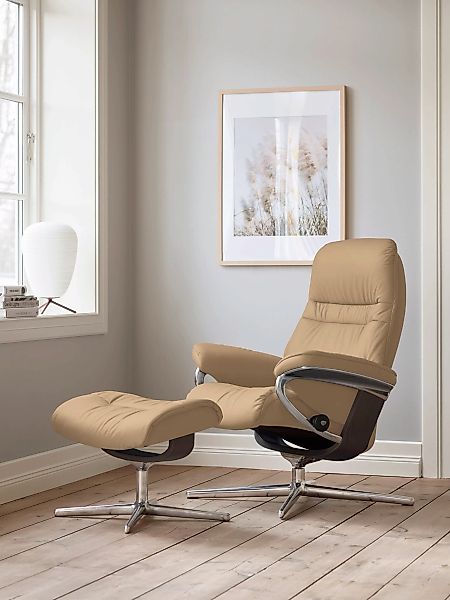 Stressless Fußhocker "Sunrise", mit Cross Base, Größe S, M & L, Holzakzent günstig online kaufen