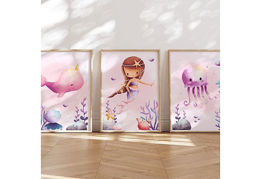 MeinBaby123® Poster Süße Meerjungfrau Kinderzimmer, Meerjungfrau, Meerjungf günstig online kaufen