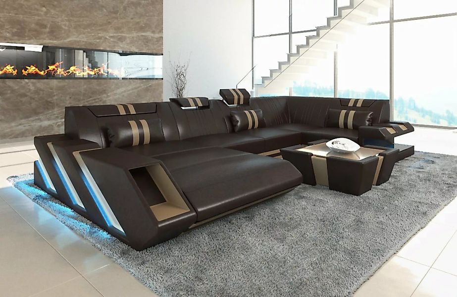 Sofa Dreams Wohnlandschaft Ledersofa Ledercouch Apollonia U Form Leder Sofa günstig online kaufen