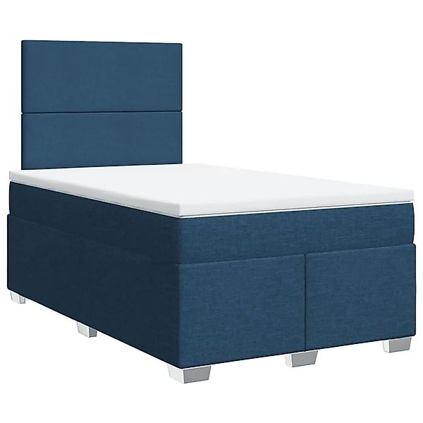 vidaXL Boxspringbett mit Matratze Blau 120x200 cm Stoff 3290454 günstig online kaufen