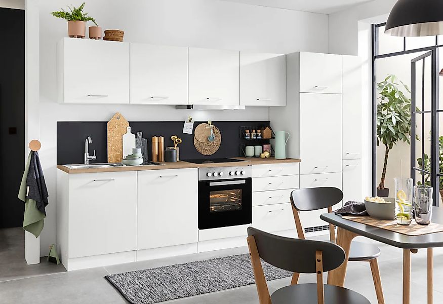 KOCHSTATION Küchenzeile »KS-Visby«, mit E-Geräten, Breite 330 cm inkl. Kühl günstig online kaufen