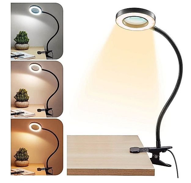VIVIHEYDAY Klemmleuchte LED Lupenleuchte Klemmleuchte Ringlicht, Clip-On, d günstig online kaufen