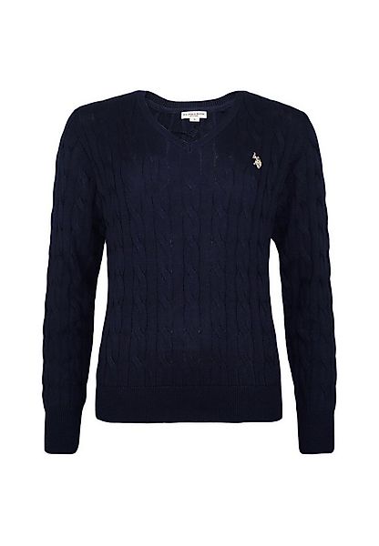 U.S. Polo Assn. Sweatshirt Shirt Pullover Cable V-Neck (1-tlg) günstig online kaufen