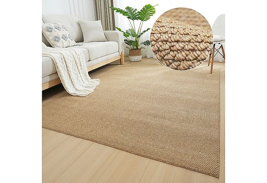 my home Teppich Lilia, rechteckig, Höhe: 5 mm, Sisal-Optik, uni, waschbar, günstig online kaufen