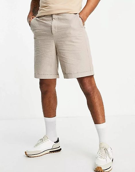 Selected Homme – Seersucker-Shorts aus Bio-Baumwolle in lockerer Passform i günstig online kaufen