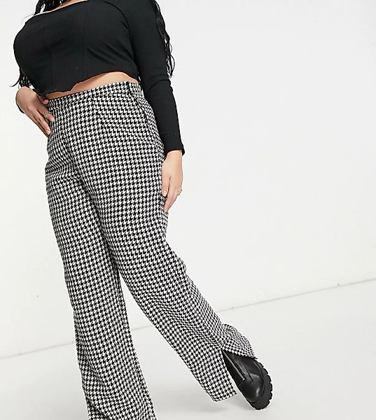 NaaNaa Plus – Schicke Hose mit hohem Bund, Schlitzen am Saum und schwarzem günstig online kaufen