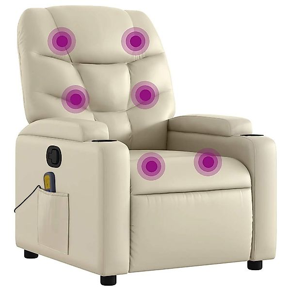 vidaXL Sessel Massagesessel Creme Kunstleder (1-St) günstig online kaufen