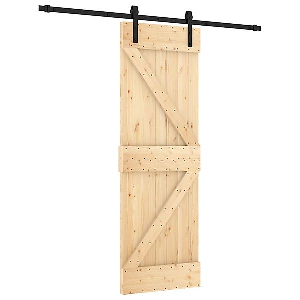 vidaXL Schiebetür mit Beschlag 70x210 cm Massivholz Kiefer 3202983 günstig online kaufen