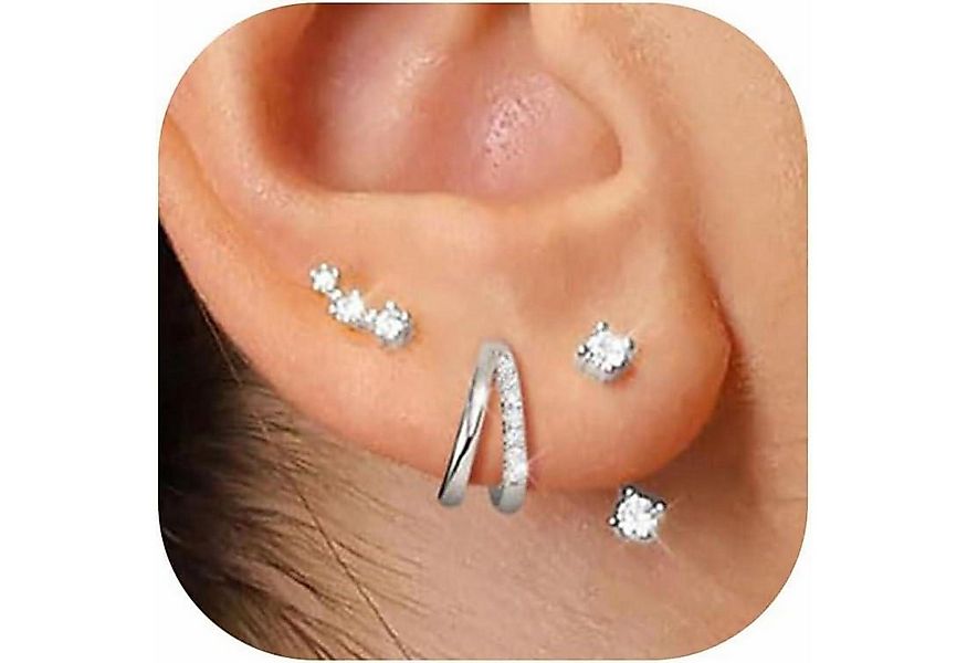 LuxusKollektion Schmuckset Ohrringe Set 925 Silber 14K Vergoldet Creolen Oh günstig online kaufen