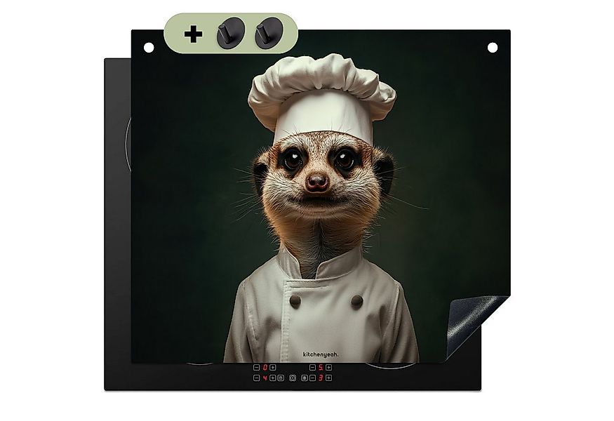 KitchenYeah Küchenrückwand Tier - Koch - Erdmännchen, (1-tlg), Ceranfeldabd günstig online kaufen