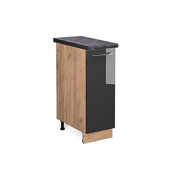 Vicco Apothekerschrank Fame-Line Anthrazit Hochglanz/Goldkraft Eiche 30 cm günstig online kaufen