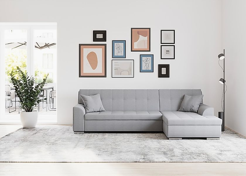 DOMO collection Ecksofa "Treviso viele Bezüge, auch in Cord, L-Form, B/T/H: günstig online kaufen