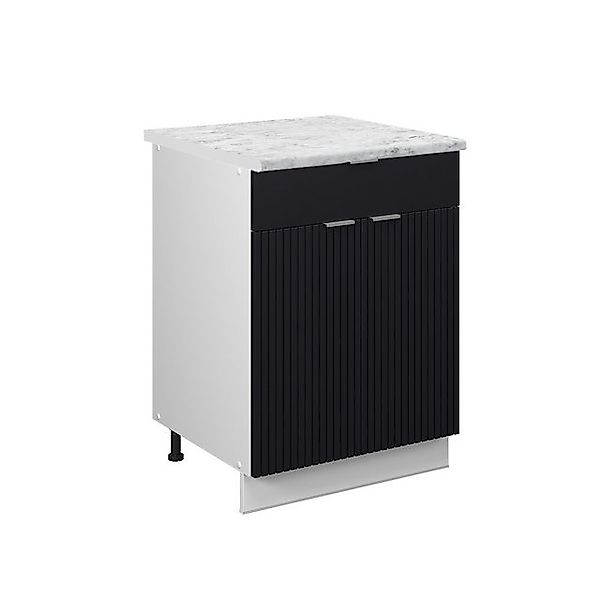 Vicco Schubunterschrank Fame-Line Schwarz Gestreift 60 cm mit Schublade AP günstig online kaufen