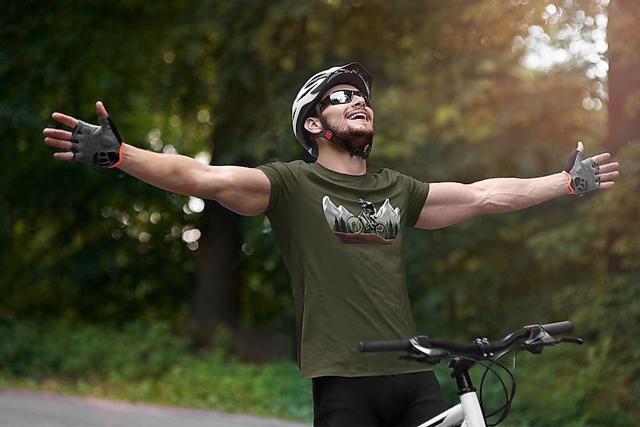 Baddery Print-Shirt Fahrrad T-Shirt: "Mountain Ride" günstig online kaufen
