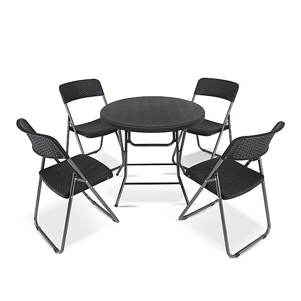 Sekey Garten-Essgruppe PE-Rattan Gartenmöbel-Set für 4 günstig online kaufen