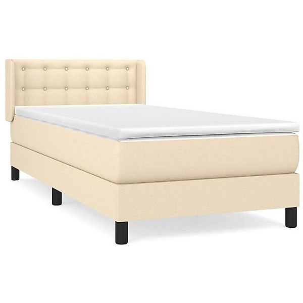 vidaXL Boxspringbett Boxspringbett mit Matratze Creme 100x200 cm Stoff Bett günstig online kaufen