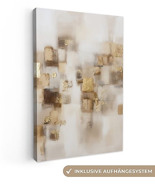 OneMillionCanvasses® Leinwandbild Abstrakte Quadrate - Erdtöne günstig online kaufen