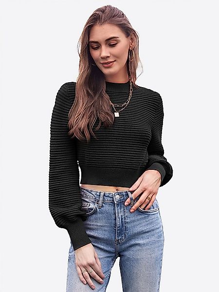 Imily Bela Sweater Damen Langarm Rundhals Kurzpullover (Packung, 1-tlg., 1p günstig online kaufen