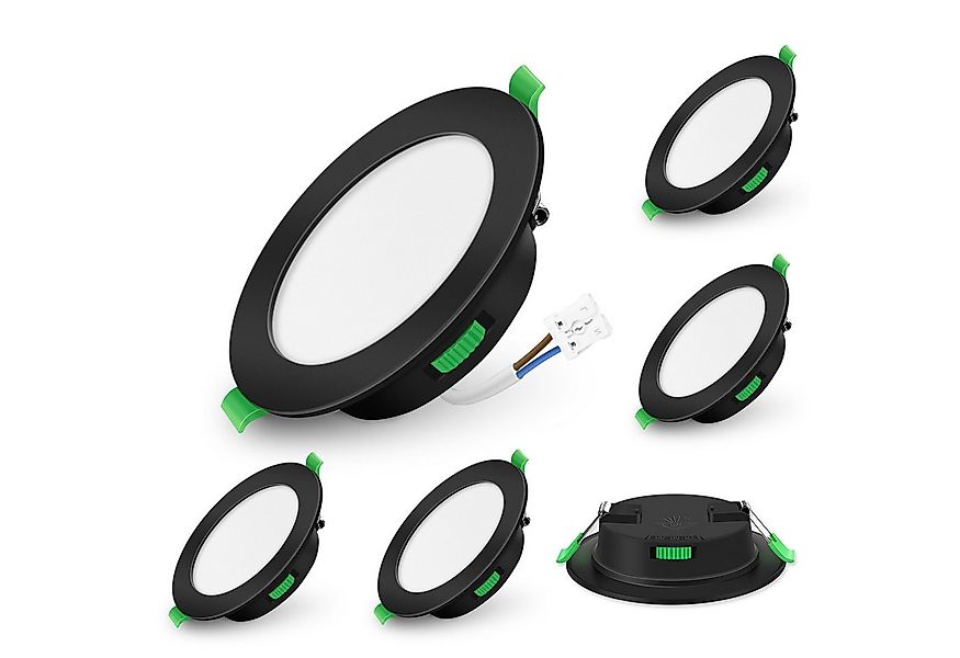 ALUSSO LED Einbaustrahler 6er-Set, Decken Leuchte, Flach Strahler für Bad, günstig online kaufen