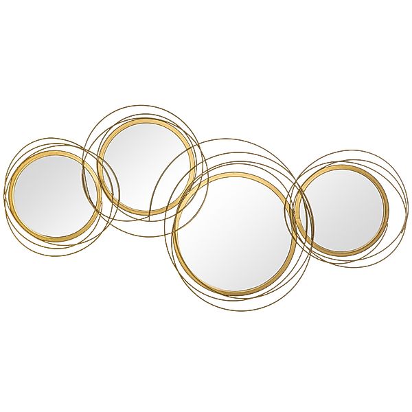 HOMCOM Wandbild mit 4 runden Spiegel, modern (Wanddeko, 1 St), Metall, Gold günstig online kaufen
