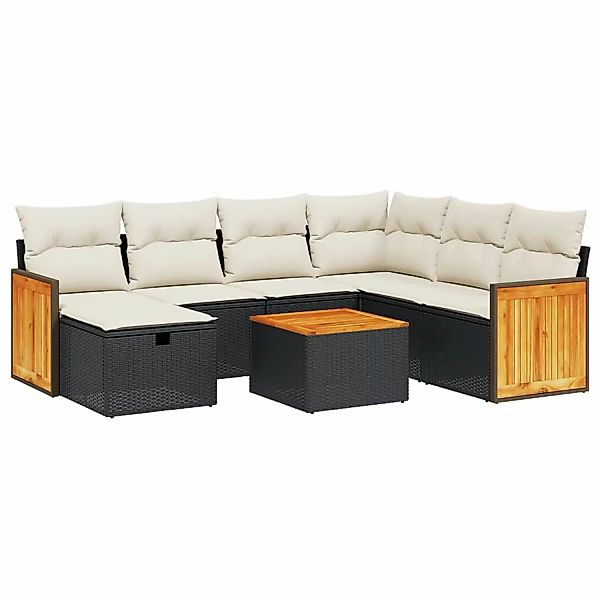 vidaXL 8-tlg Garten-Sofagarnitur mit Kissen Schwarz Poly Rattan Modell 173 günstig online kaufen