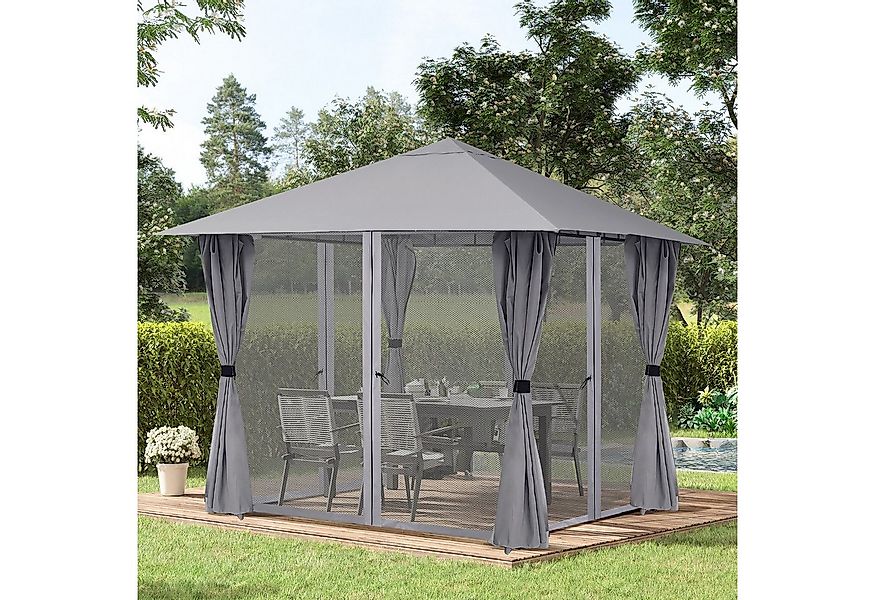Sekey Pavillon Festzelt 300 x 300 cm Pavillon mit 4 Seitenteilen und 4 Mosk günstig online kaufen
