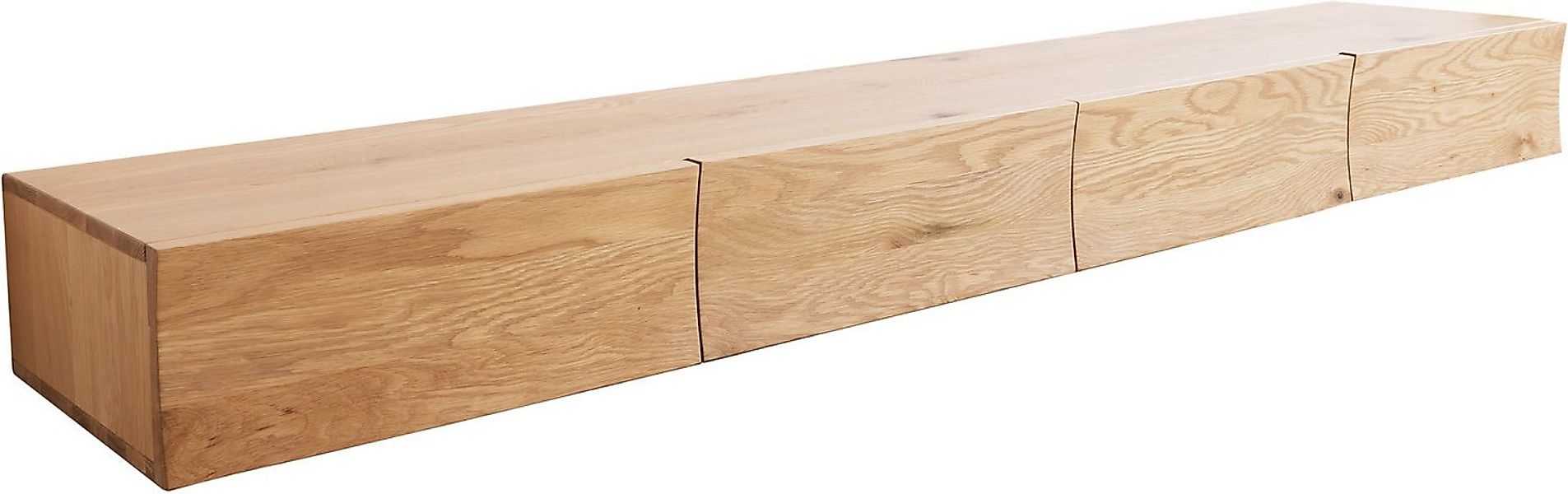DELIFE Lowboard Wyatt, Eiche Natur 220 cm 4 Schübe schwebend Lowboard günstig online kaufen