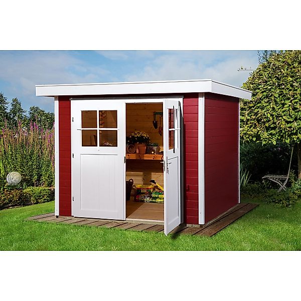 weka Gartenhaus 227 Gr.2, Flachdach, schwedenrot, 21 mm günstig online kaufen