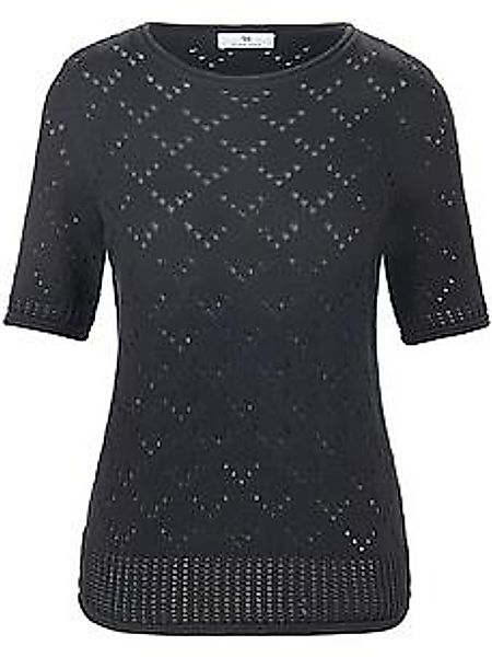 Rundhals-Pullover ­1/2-Arm aus 100% SUPIMA®-­B Peter Hahn schwarz günstig online kaufen