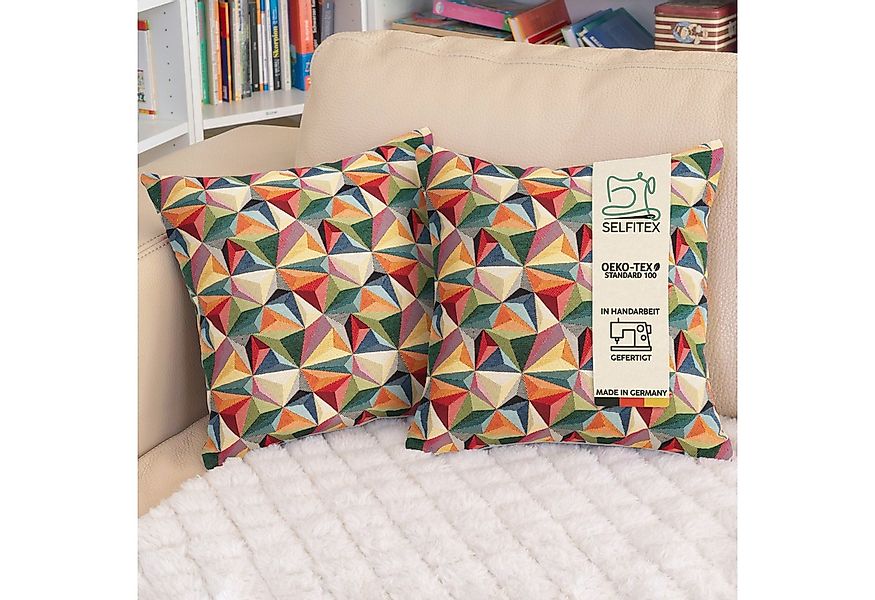 Selfitex Dekokissen mit buntem Muster im 2er Set, 30x50/40x40/50x50 inkl. F günstig online kaufen