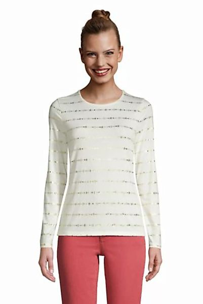 Grafik-Shirt aus Baumwoll/Modalmix, Damen, Größe: M Normal, Elfenbein, by L günstig online kaufen