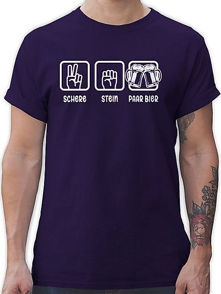 Shirtracer T-Shirt Schere Stein Paar Bier günstig online kaufen