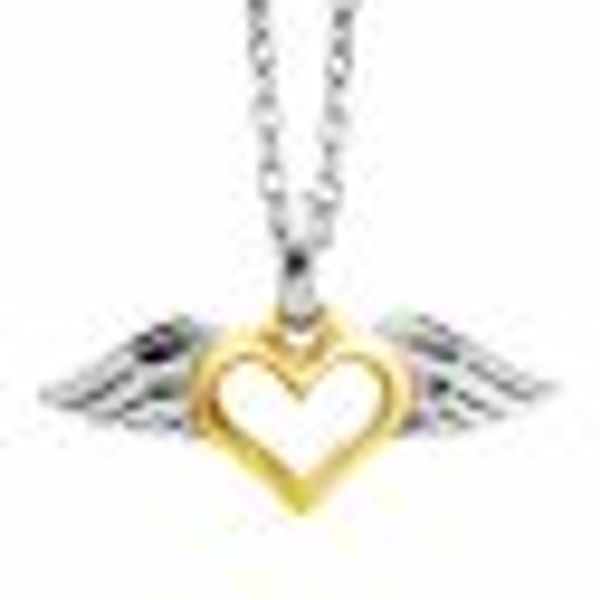 Anhänger mit Kette 925 Silber rhodiniert teils vergoldet Heartwing günstig online kaufen