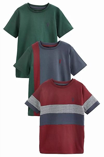 Next T-Shirt Kurzarm-T-Shirts mit Farbblockdesign im 3er-Pack (3-tlg) günstig online kaufen