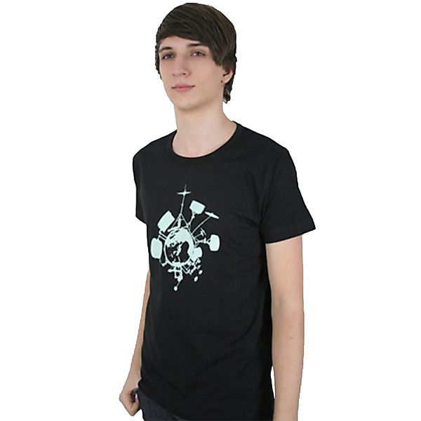 T-shirt "Drums", Herren, Bedruckt, Handsiebdruck, Bio-baumwolle, Musikalisc günstig online kaufen