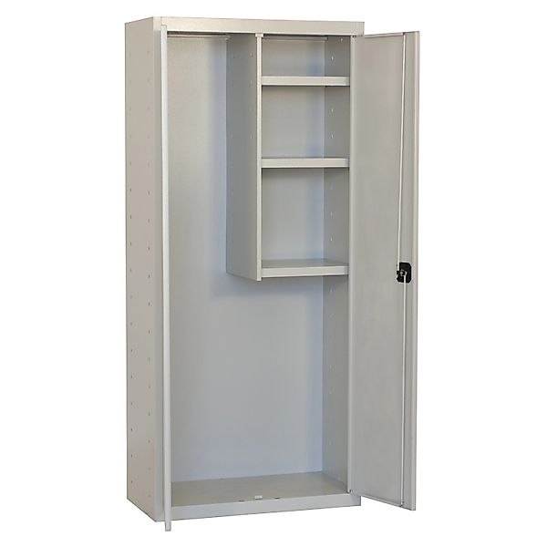 PROREGAL Putzmittelschrank AMEGO HxBxT 180 x 80 x 40 cm 3x Fachboden Grau-G günstig online kaufen