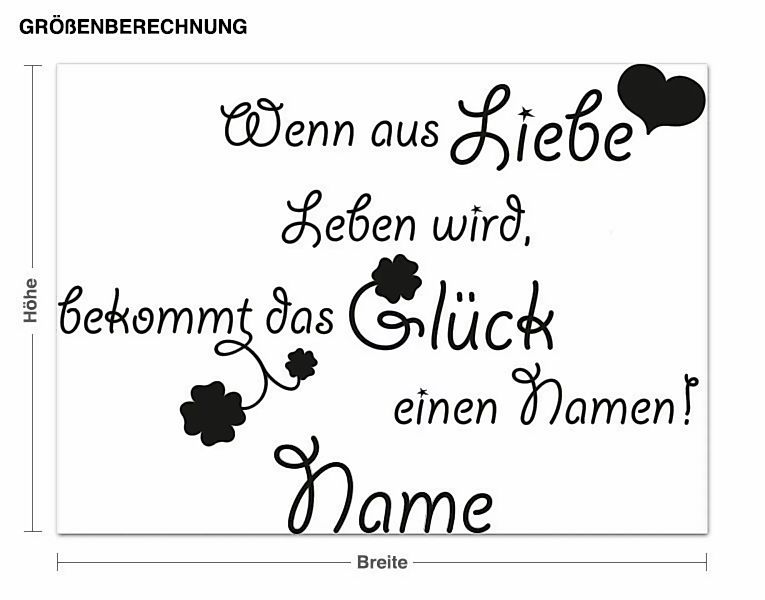 Wunschtext-Wandtattoo Wunschtext-Name des Glückes günstig online kaufen