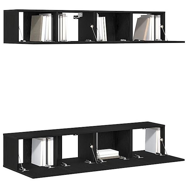 vidaXL TV-Schrank TV-Schränke Set von 4 Schwarze Eiche Holzwerkstoff Mittel günstig online kaufen
