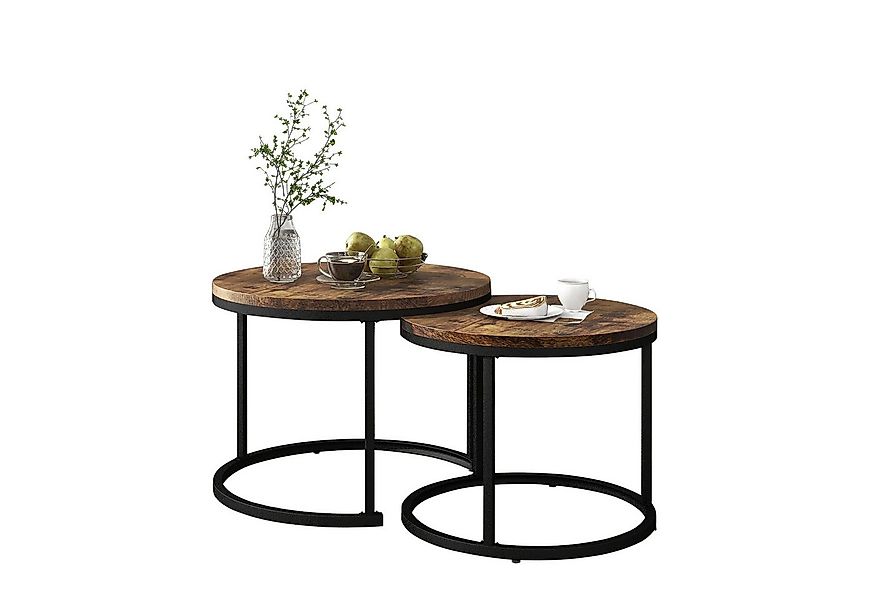 Merax Couchtisch Set rund Satztisch Wohnzimmertisch 1,5 cm Platte, Set rund günstig online kaufen