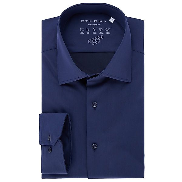 ETERNA Businesshemd mit Stretch, bügelfrei Farbe jeansblau Größe: 47 günstig online kaufen