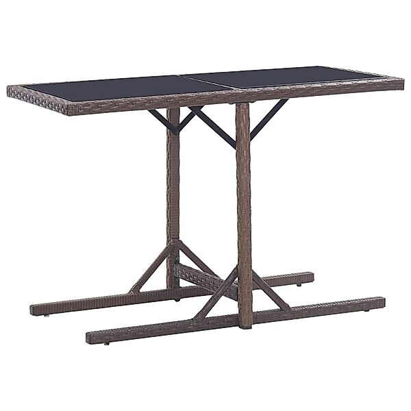 vidaXL Gartentisch Braun 110x53x72 cm Glas und Poly Rattan 46453 günstig online kaufen