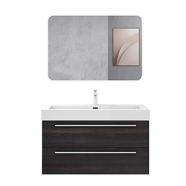 doporro Badezimmer-Set Badmöbel-Set Quadratto Waschbeckenunterschrank Wasch günstig online kaufen