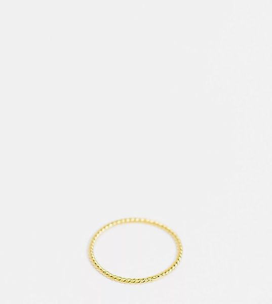 ASOS DESIGN – Vergoldeter Ring aus Sterlingsilber in feinem gedrehtem Desig günstig online kaufen