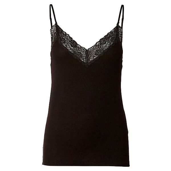 Selected Mandy Rib Lace Ärmelloses T-shirt XL Black günstig online kaufen