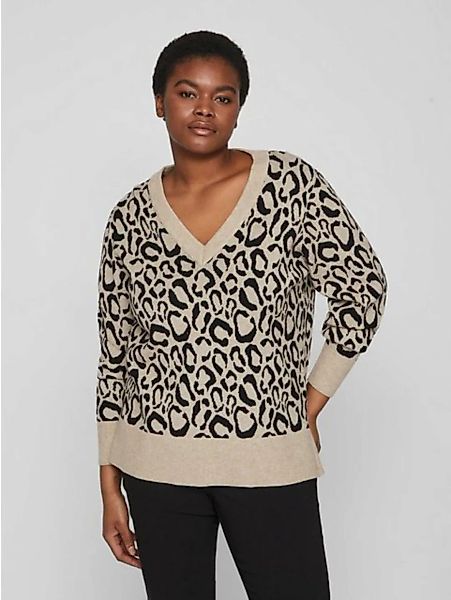 Vila Strickpullover Strickpullover Leo Animal Sweater VIRIL 6070 in Braun günstig online kaufen