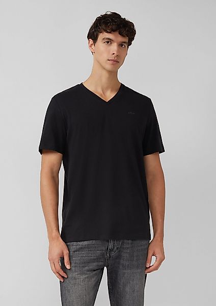 s.Oliver Kurzarmshirt T-Shirt Baumwoll-T-Shirt mit V-Ausschnitt günstig online kaufen