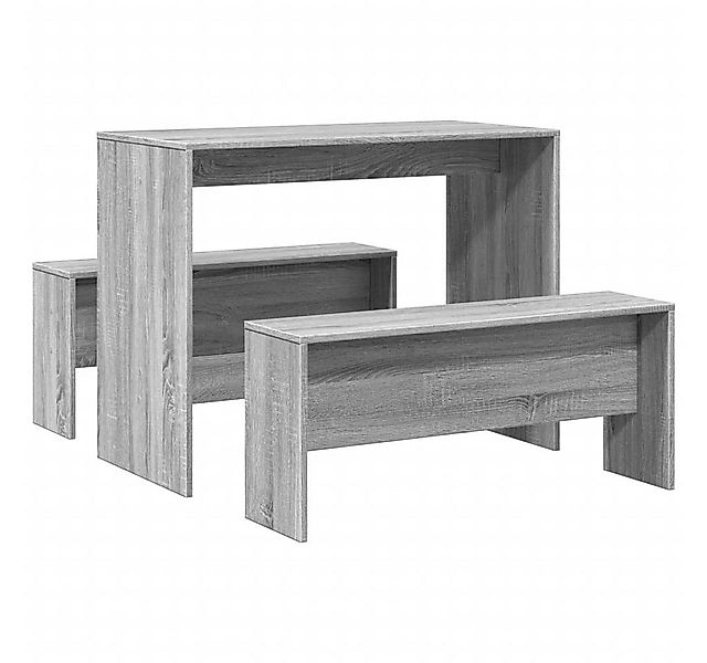 vidaXL Essgruppe 3-tlg. Esstisch und Bank Set Grau Sonoma Holzwerkstoff, (1 günstig online kaufen