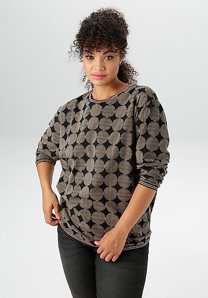 Aniston PLUS Sweatshirt mit großflächigem, Pünktchendruck günstig online kaufen